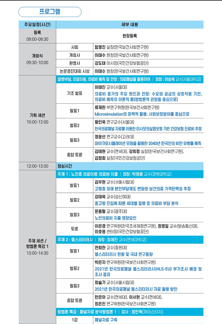 제14회 한국의료패널 학술대회