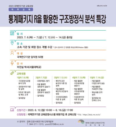 R을 활용한 구조방정식 모형 특강 대표 이미지